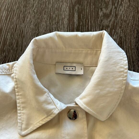 EUC AYR The Very Thing Neutral White Italian Cotton Canvas Cropped Jacket Sz XS - Picture 6 of 16